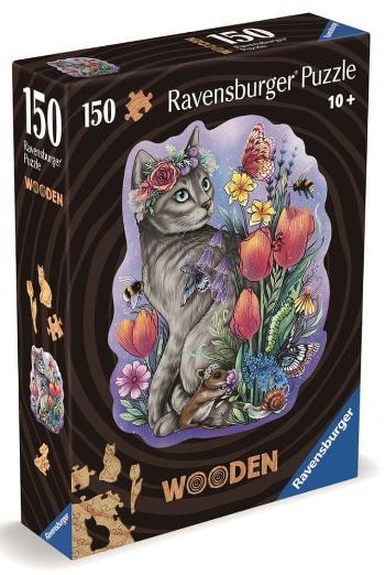 Ravensburger 120007579 Dřevěné puzzle Kouzelná kočka 150 dílků