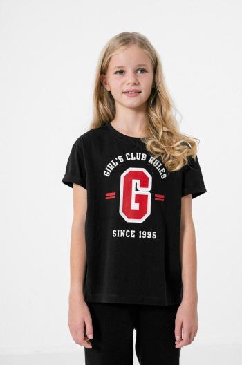 Dětské bavlněné tričko 4F černá barva