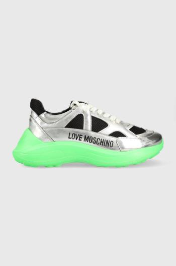 Sneakers boty Love Moschino stříbrná barva