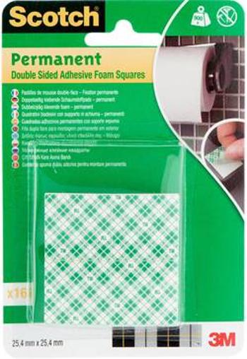 Adhesive pads 3M 111-EURO, (d x š) 25.4 mm x 25.4 mm, bílá, 16 ks