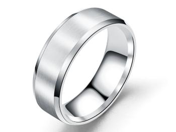 Ziskoun Prsten z broušeného titanu - stříbrný SR216 Velikost: 7