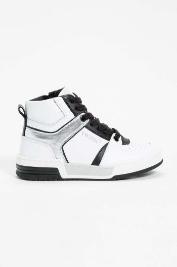 Dětské kožené sneakers boty Twinset bílá barva, 242GCJ016