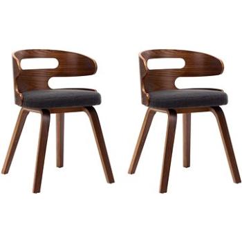 Jídelní židle 2 ks tmavě šedé ohýbané dřevo a textil (283107)