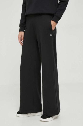 Tepláky Calvin Klein Jeans černá barva, jednoduché, high waist, J20J222597