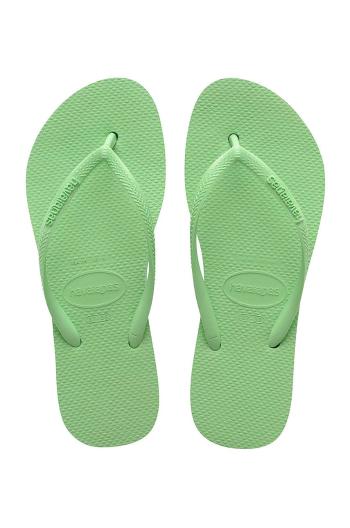 Žabky Havaianas dámské, zelená barva, na platformě