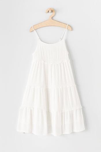 Dívčí šaty GAP bílá barva, midi, jednoduché