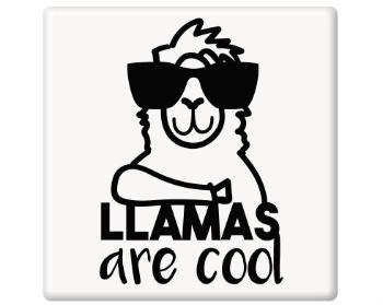 Magnet čtverec plast Llamas are cool