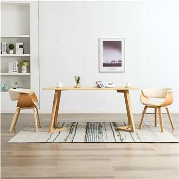 Jídelní židle 2 ks krémové ohýbané dřevo a umělá kůže (278730)