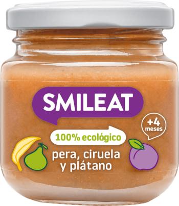 SMILEAT Organic příkrm Hruška, banán a švestka 130 g, 4m+