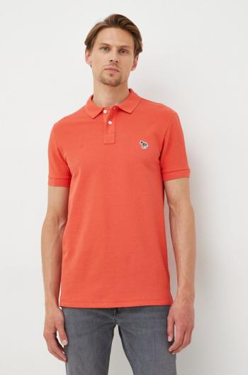 Bavlněné polo tričko PS Paul Smith oranžová barva