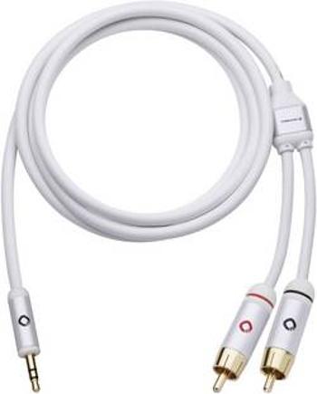 Připojovací kabel Oehlbach, jack zástr. 3.5 mm/cinch zástr., bílý, 5 m