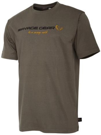 Savage gear tričko sg4 logo t-shirt loden green - m