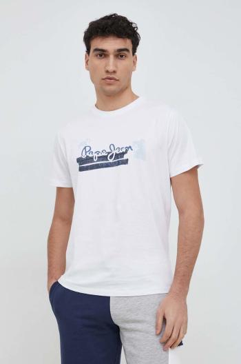 Bavlněné tričko Pepe Jeans Rafa bílá barva, s potiskem