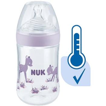 NUK Nature Sense kojenecká láhev s kontrolou teploty 260 ml fialová