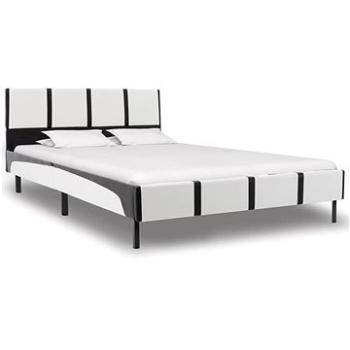 Rám postele černobílý umělá kůže 140x200 cm (280284)