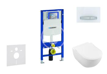 GEBERIT Duofix Modul pro závěsné WC s tlačítkem Sigma50, alpská bílá + Villeroy Boch WC a sedátko, DirectFlush, SoftClose, CeramicPlus 111.300.00.5 NI8