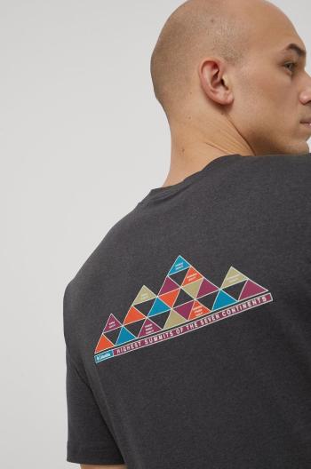 Sportovní tričko Columbia Tech Trail Graphic černá barva, s potiskem