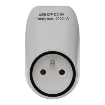 Zásuvka průběžná s 2x USB EMOS P0071