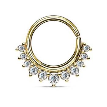 Šperky4U Septum piercing do nosu/ucha kruh s čirými zirkony - N01171-GD