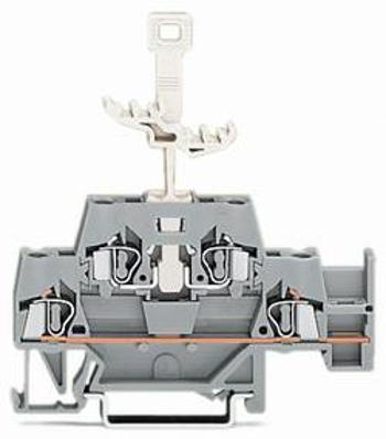 Dvojitá průchodková svorka WAGO 280-522, osazení: L, pružinová svorka, 5 mm, šedá, 50 ks