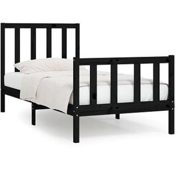 Rám postele černý masivní dřevo 90 × 200 cm, 3106822 (3106822)