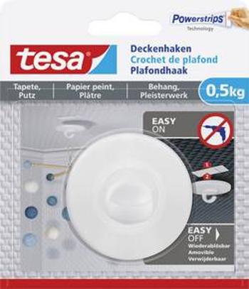 Tesa® stropní hák pro Tapet a Omítka (0,5 kg) bílá tesa Množství: 1 ks