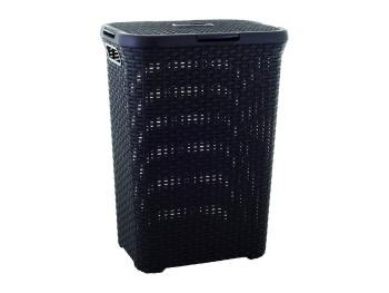 CURVER - Koš na špinavé prádlo Rattan 60l 45x34x62cm tmavě hnědý