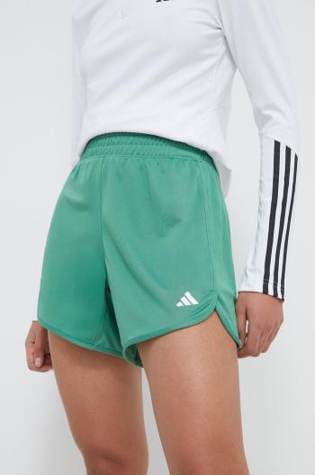 Tréninkové šortky adidas Performance Pacer zelená barva, hladké, high waist, IR6236