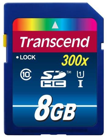 TRANSCEND SDHC karta 8GB Premium, Class 10 UHS-I, 300X