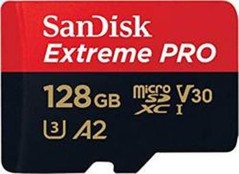 Paměťová karta microSDXC, 128 GB, SanDisk Extreme Pro®, Class 10, UHS-I, UHS-Class 3, v30 Video Speed Class, výkonnostní standard A2