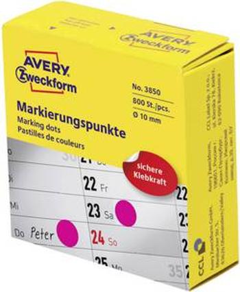 Popisovače etiket Avery-Zweckform 3850 papír, Ø 10 mm, purpurová, permanentní 800 ks