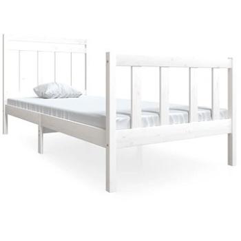 Rám postele bílý masivní dřevo 90 × 200 cm, 3100705 (3100705)