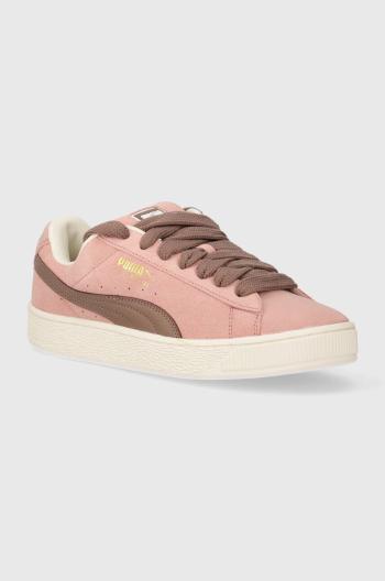 Kožené sneakers boty Puma Suede XL růžová barva, 395205