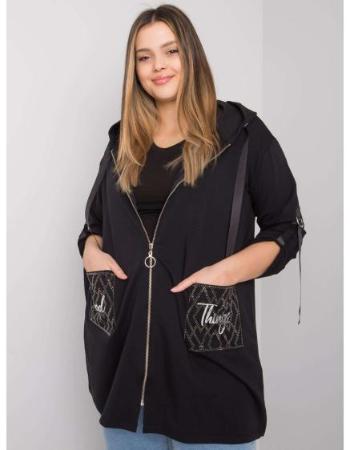 Dámská mikina na zip plus size ZURICH černá 