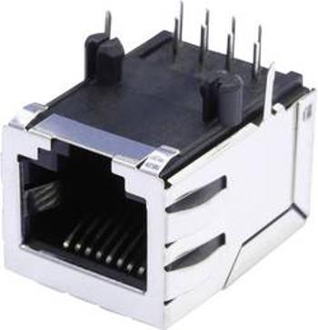 RJ45 konektor BEL Stewart Connectors SS64800-056F - zásuvka, vestavná horizontální RJ45 počet pólů: 8P8C, poniklovaná, kov, 1 ks