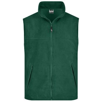 James & Nicholson Pánská fleecová vesta JN045 - Tmavě zelená | XL