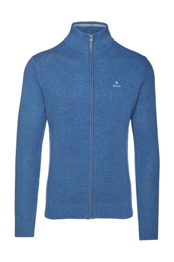 SVETR GANT COTTON PIQUE ZIP CARDIGAN modrá L