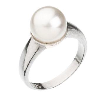 Stříbrný prsten se Swarovski perlou bílý 35022.1, 52, Bílá