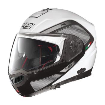 Moto helma Nolan N104 Absolute Tech N-Com  Metal White  L (59-60)