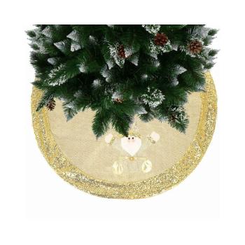 Koberec pod vánoční stromeček se Santou 106 cm, zlatý