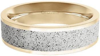 Gravelli Prsten s betonem Fusion Bold zlatá/šedá GJRWYGG111 53 mm