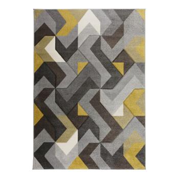 Flair Rugs koberce Kusový koberec Hand Carved Aurora Grey/Ochre - 200x290 cm Žlutá