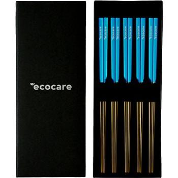 ECOCARE Kovové Sushi Hůlky Box Gold-Blue 10 ks (0750122452088)