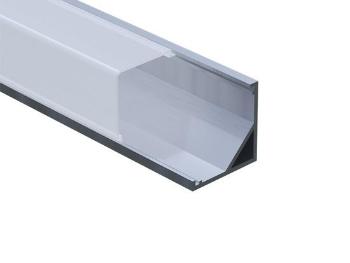 Hliníkový profil + plexi 16x16x10mm délka 2m rohový přisazený pro LED pásky Panlux