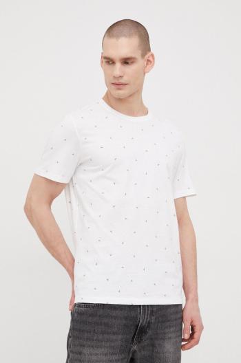 Bavlněné tričko Tom Tailor bílá barva, vzorovaný