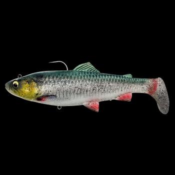 Savage gear gumová nástraha 4d rattle shad trout sinking green silver - 12,5 cm 35 g