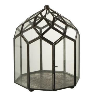 Černý kovový domácí skleník Terrarium - 23*23*30cm 28981