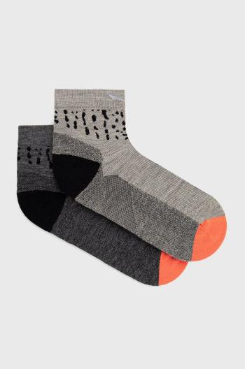 Ponožky ze směsi vlny Salewa šedá barva
