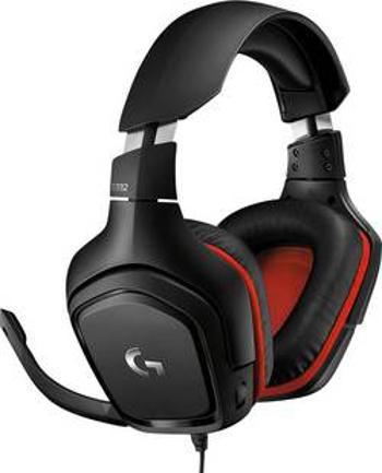 Logitech Gaming G332 herní headset na kabel přes uši, jack 3,5 mm, černá, červená