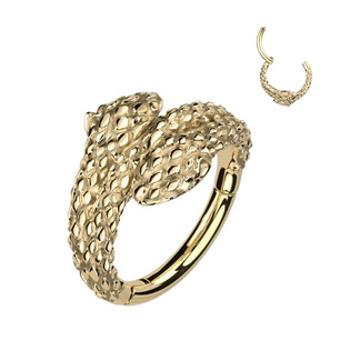 Šperky4U Zlacený ocelový kruh - helix / cartilage piercing had - SG112GD-1210